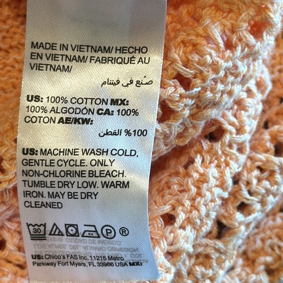 Chico’s open weave 100% cotton sweater size small - Picture 9 of 9